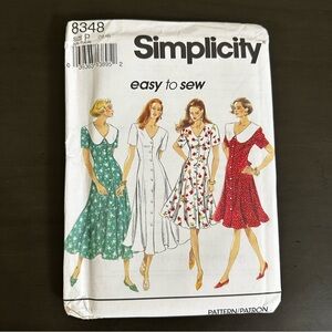 Vintage Sewing Pattern Simplicity Dress Size P Easy To Sew Floral 1990 90s